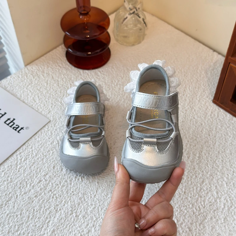 2026Summer New Kids Sneakers Comfort Anti Slip Girls' Mesh Casual Shoes Simple Versatile Girls Flat Ballet Shoes Балетки Женские