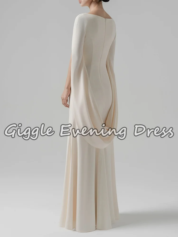 Giggle Fashion Jersey Abiti da sera Pacchetto anca Abito a sirena Abiti da ballo Slim Manica intera O Collo Abito da festa solido Personalizzato