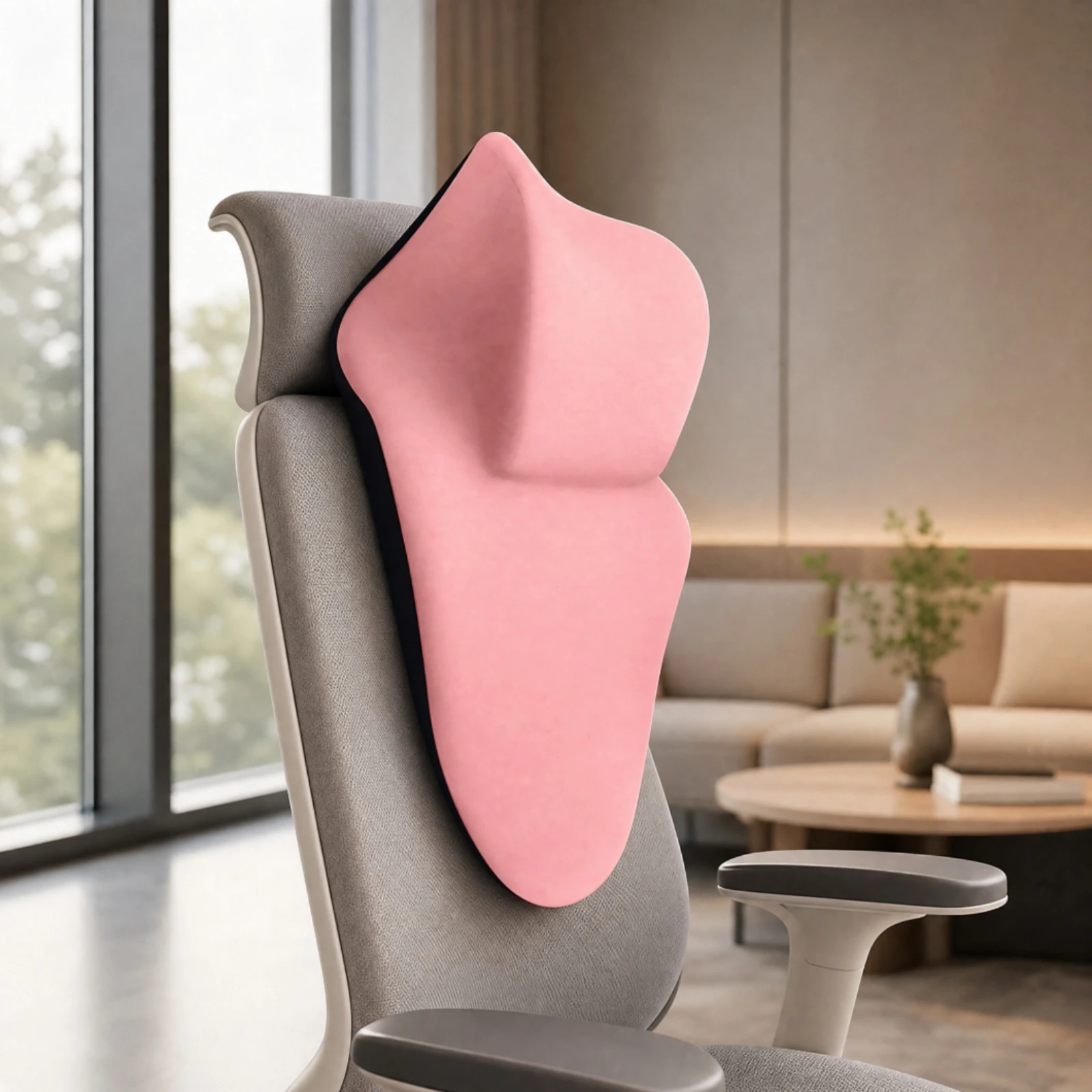 Contoured Chair Support Pillow Ergonomic Memory Foam Chair Pillow with Headrest Pain Relief Versatile for Midday Naps, Desk Work