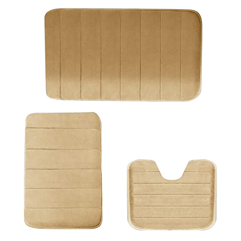 욕실 러그 세트, 매우 두꺼운 흡수성 목욕 매트, 욕실 입구 카펫 매트, 욕실 집에 적합, 3 개