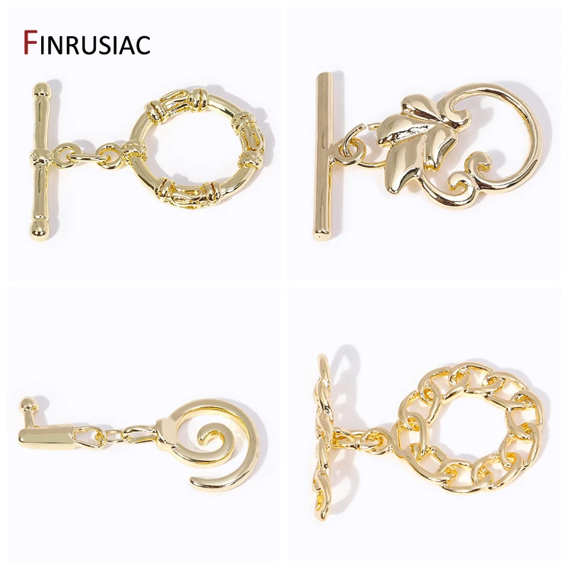 DIY Women Jewelry Accessories 18K Gold Plated OT Clasps Toggle Clasps Connector For Bracelet Necklace Making Supplies Wholesale