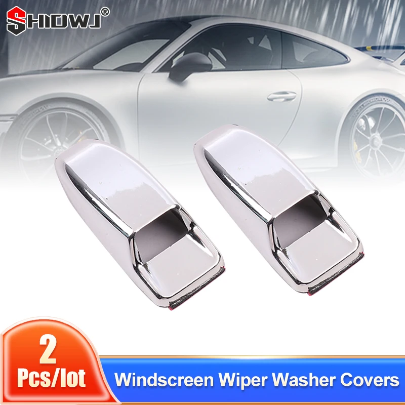 2Pcs Front Metal Screen Windscreen Wiper Washer Covers Spray Nozzle Bonnet For ALL Vehicles with Washer Spray Nozzles on Bonnet