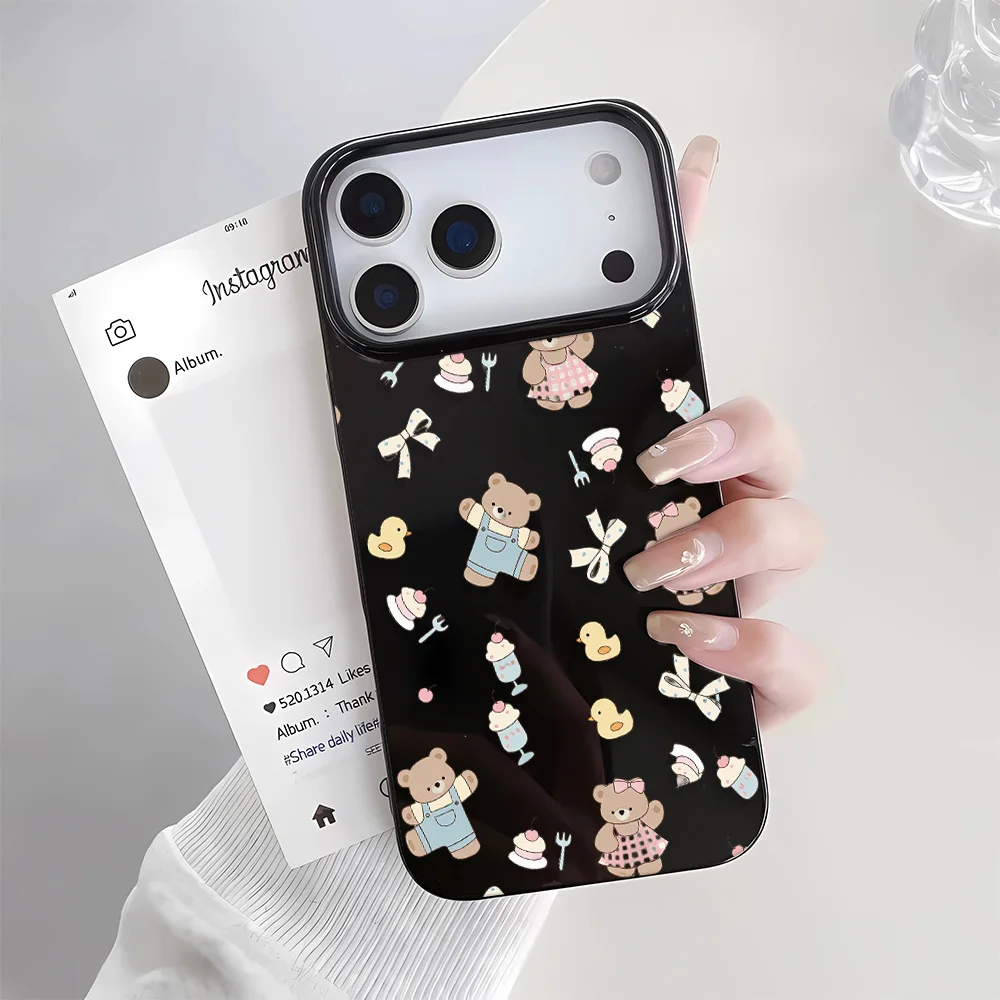 Bear Duck Ice Cream Cute Print Cute Phone Case Fairy Girl For iPhone 18 17 16 15 14 13 12 11 Pro Max Plus Air Soft TPU Case