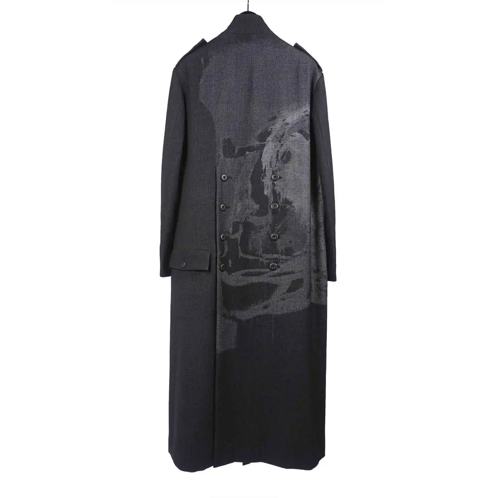 

TOP-YAMAMOTO original design men's windbreaker long dyed wool loose large size casual jacket men