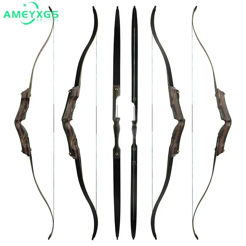 Archery Recurve Bow 62'' Traditional Bows 30-60lbs Detachable CNC Machining Right Hand for Hunting Shooting Accessories