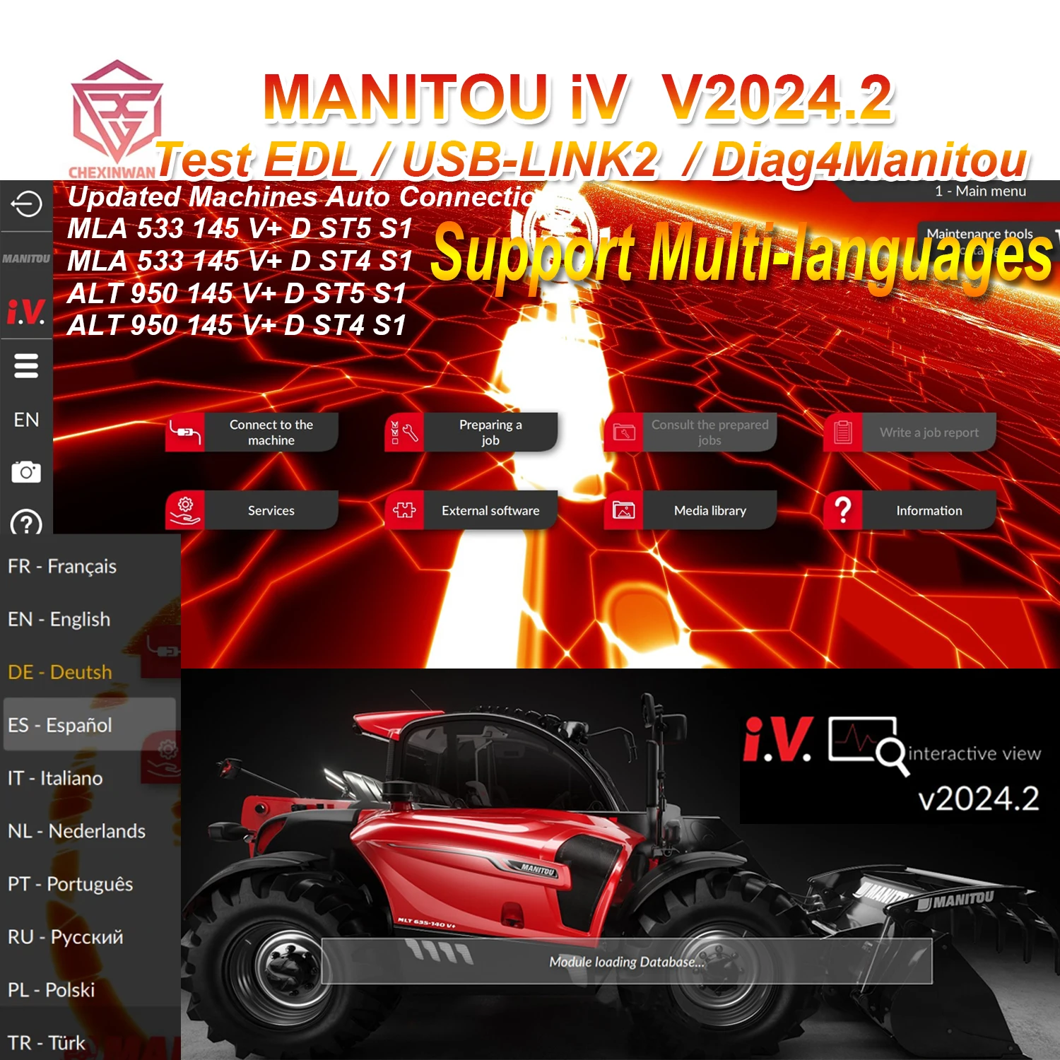 2024.2 for MANITOU iV Interactive View Multi-languages Support EDL USB LINK2 Diag4MANITOU AL ALT ATJ= BT GCT MC MT MVT