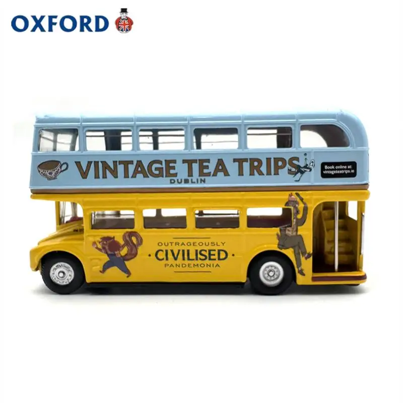 Diecast OXFORD 1:76 Scale AEC London Double-decker Sightseeing Bus Passenger Car Alloy Model Collectible Toy Gift Souvenir