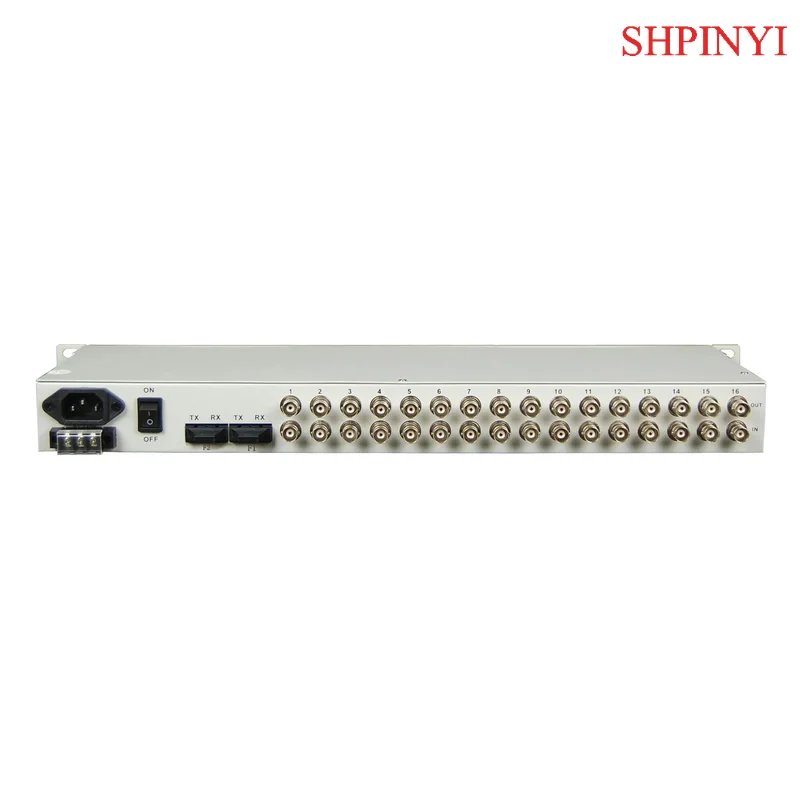 16 E1 sobre Conversor de Fibra 16 E1 + 4GE PDH multiplexador Com função LCD