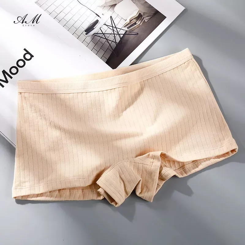 Ladies Cotton Panties Women Antibacterial Underwear Summer Thin Seamless Boyshort Safety Pants Not Curling Boxer Pants Lingerie