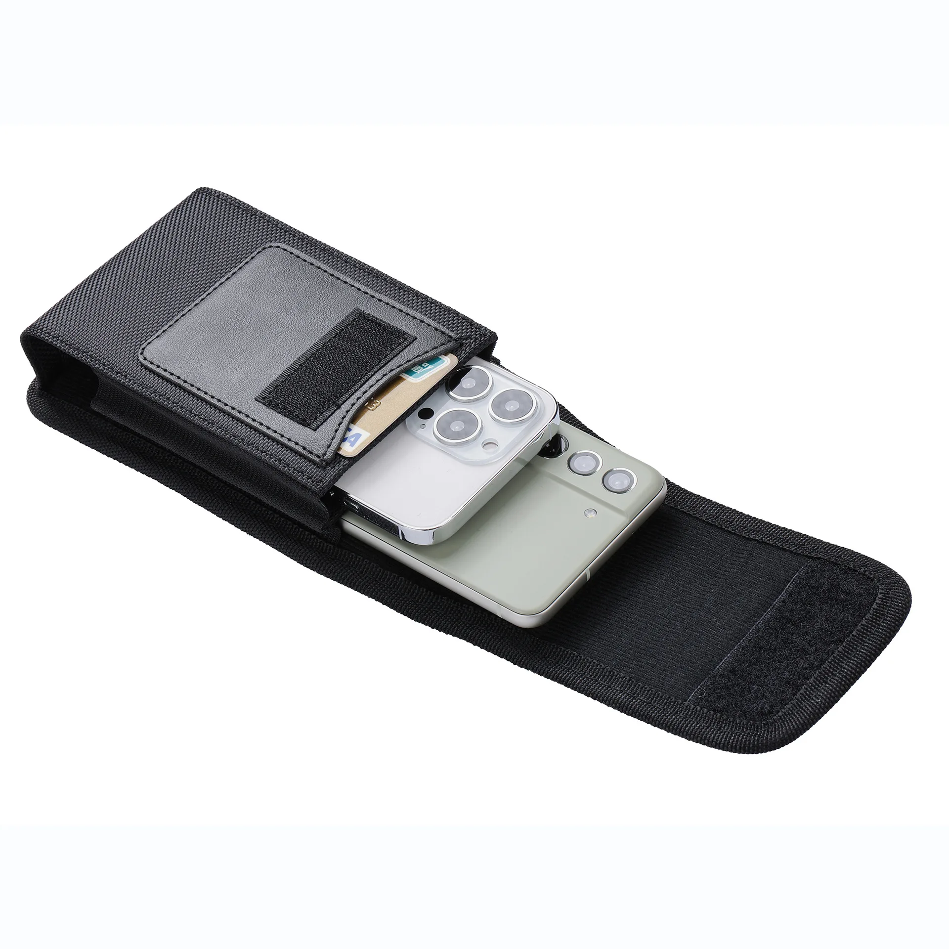 

Double Layer Storage Bag Universal for 4.0-7.0 inch Cell Phone Belt Pouch Horizontal and Vertical Models Optional Black