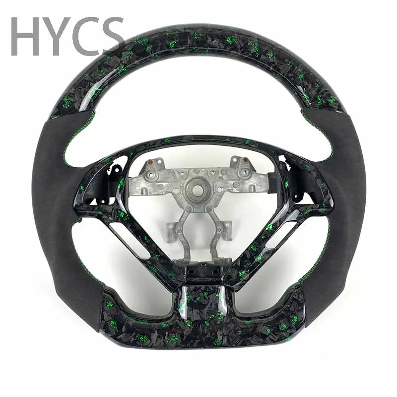 

Customized Green Petal Forged Carbon Fiber Steering Wheel Suitable for Infiniti Q50L Q70L FX35 G37 G35 Without airbags