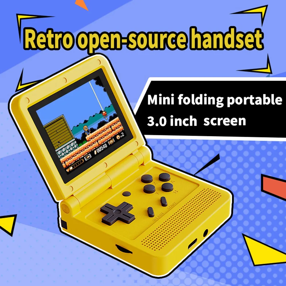 POWKIDDY Новая версия V90 Игровая консоль в стиле ретро с открытым исходным кодом 3,0-дюймовый IPS ЖК-дисплей 320 x 240 64 ГБ ПЗУ Встроенные 15000 игр (черный) A002