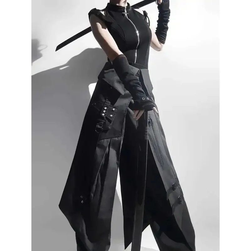 

Lolita Suit Daily Gothic Style Dark Handsome Tops Apron Pants Black Hanfu Cos Cosplay Halloween