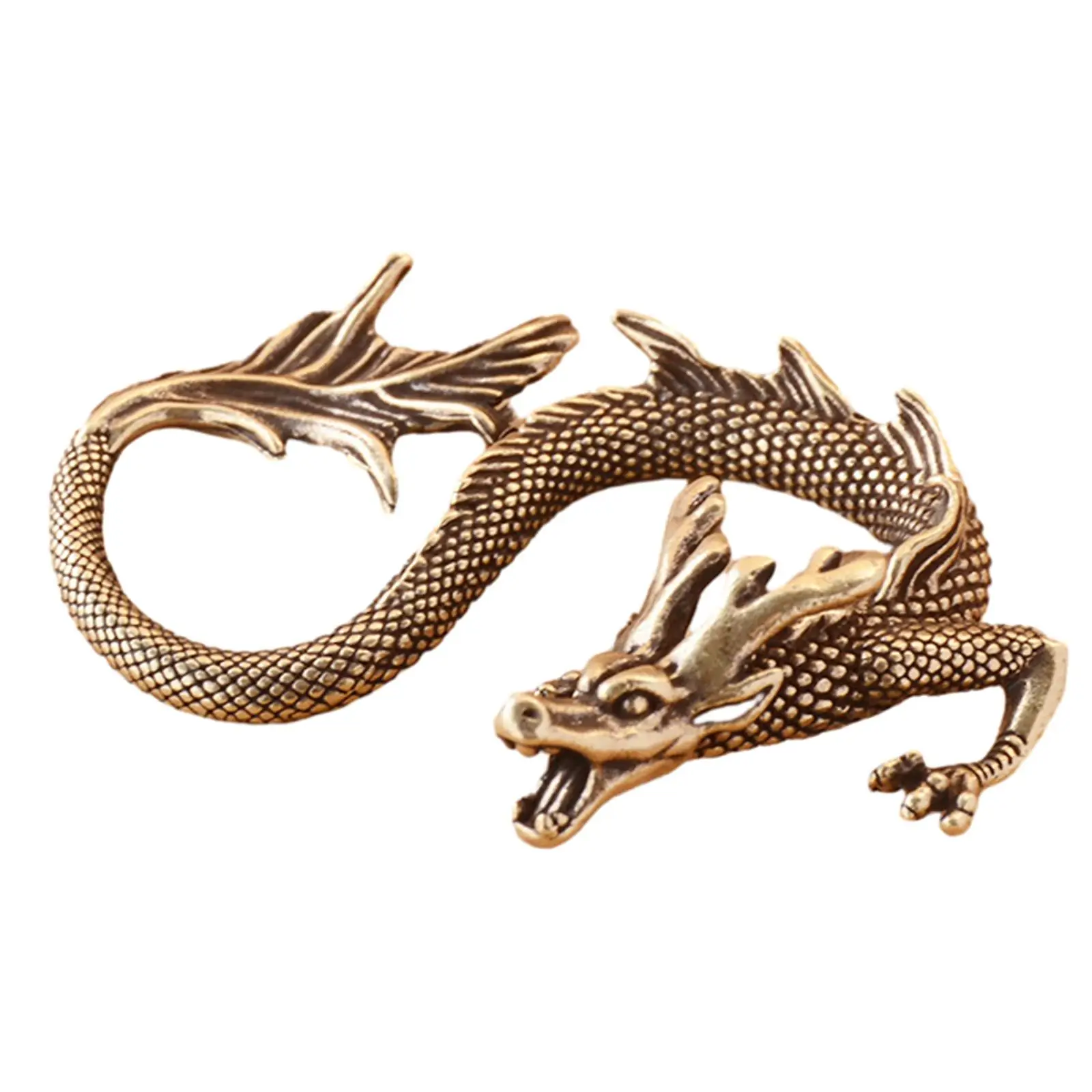 Brass Dragon Figurine Sitting Art Decor Tea Pet Antique Animal Figurines Ornaments Figurine Dragon Statue Miniatures Ornament