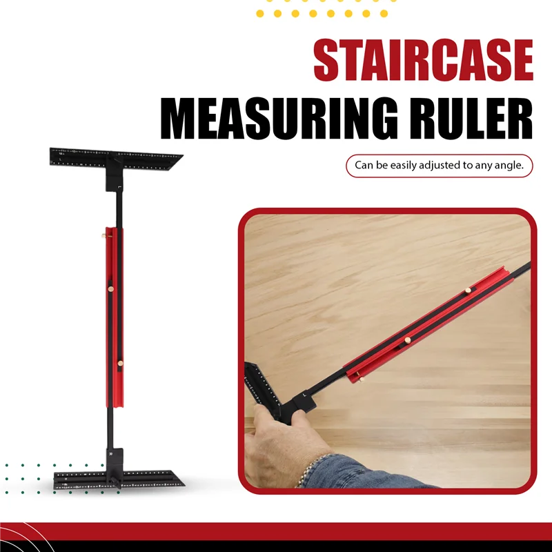 

Daily Sale Precision Aluminum Alloy Stair Tread Measuring Jig For Template Tool - Adjustable Stair Tread Gauge