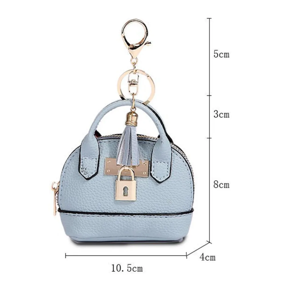 With Keychain Mini Luxury Headphone Bag Mini Handbag Coin Purse Leather Coin Bag Small Leather Mini Handbag Keychain Women/Lady