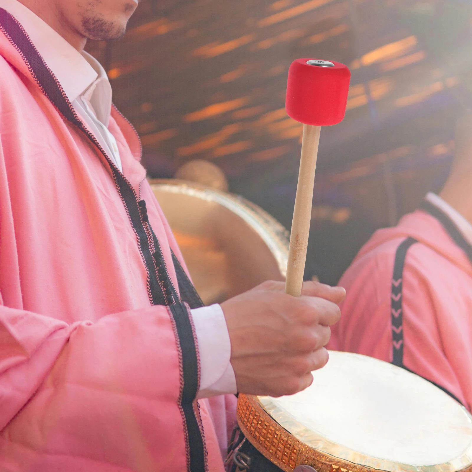 

Drumstick Percussion Sticks Wooden Practice Snare Adult Gray Foam Mallet Durable Comfortable Versatile Design