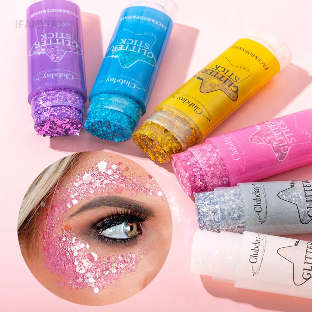 スパークリングスパンコールグリッタージェルスティック高光沢シャインホワイトパールピンクアイシャドウグリッターフェイスボディペインティング明るくステージメイク