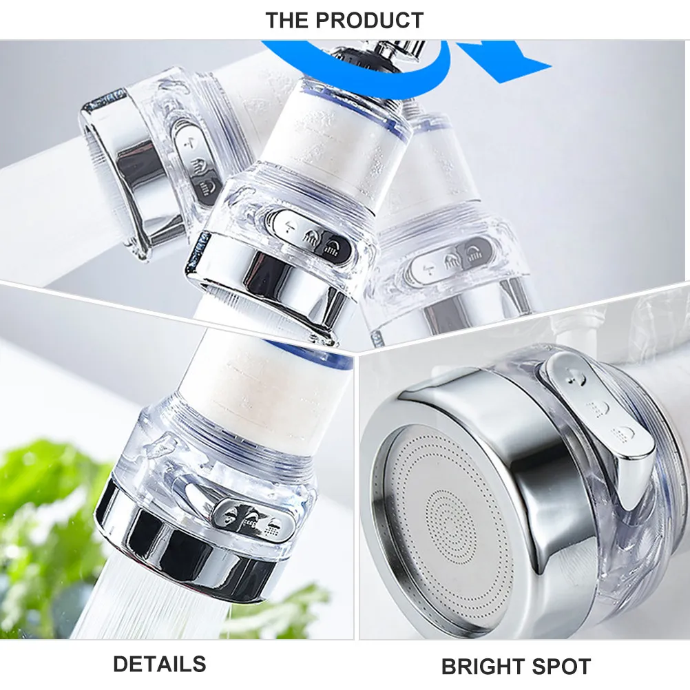 Booster Faucet Head 360° Rotatable Movable Kitchen Sink Hose Accessory Kitchen Faucet Booster PP Filter Rust S