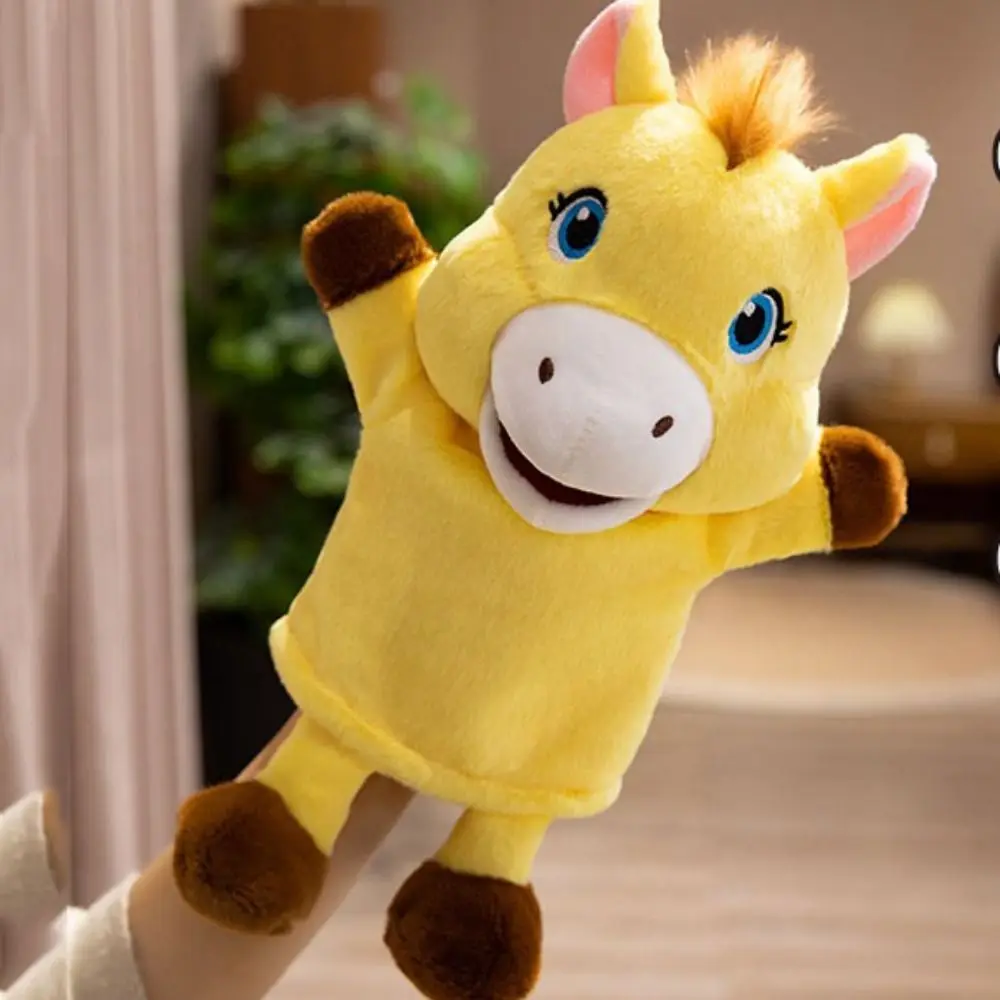 Cheval Animal petit cheval marionnette conte de fées Simulation peluche cheval jouets 30 cm doux main doigt histoire marionnette histoire temps