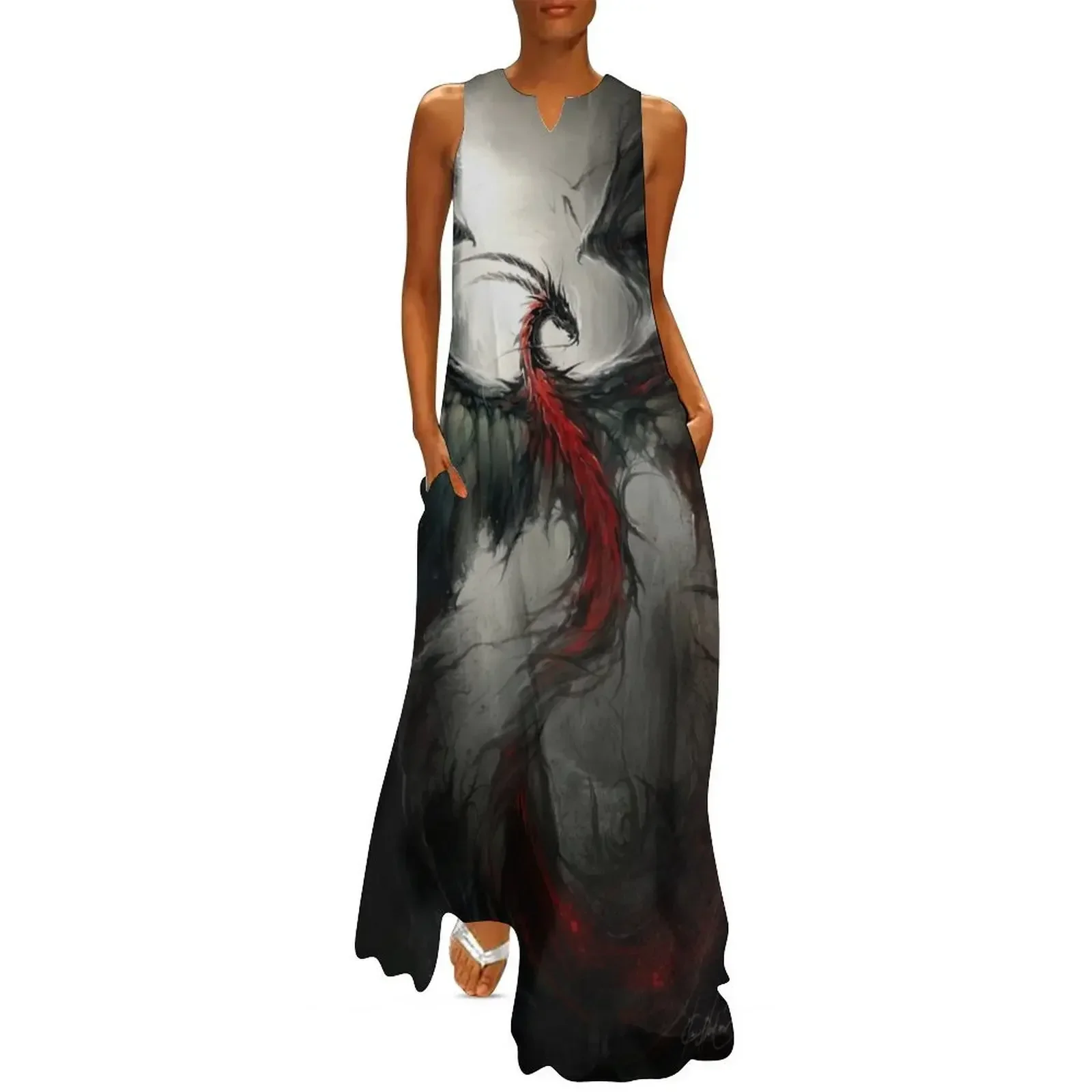 

Mat-Tarvaa -  Art by lian Black'Mor Long Dress luxury dresses fairy dress summer clothes Dresses gala Dress