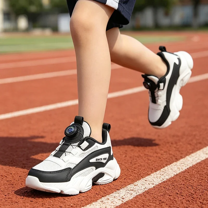 Picture 5: Children's Fashion Sports Shoes Breathable Student Black School Walking Shoes Anti-skid Boys and Girls Casual Running Sneaker 1