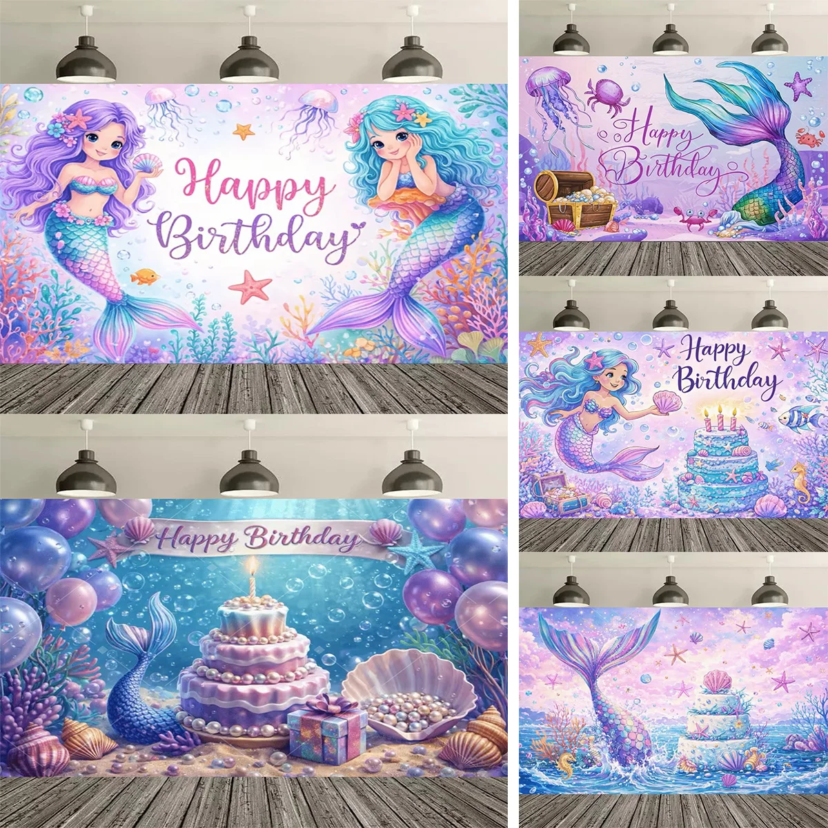 Desk Setup Girl - Underwater World Mermaid Birthday Party Decoration