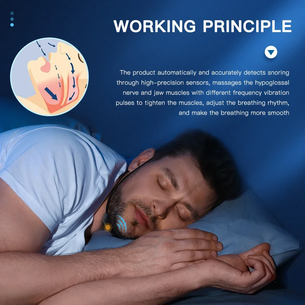 Intelligent Pulse Stop Snore Portable Comfortable Sleep Well Stop Snore Health Care Sleep Apnea Aid USBSmart Anti Snoring Device