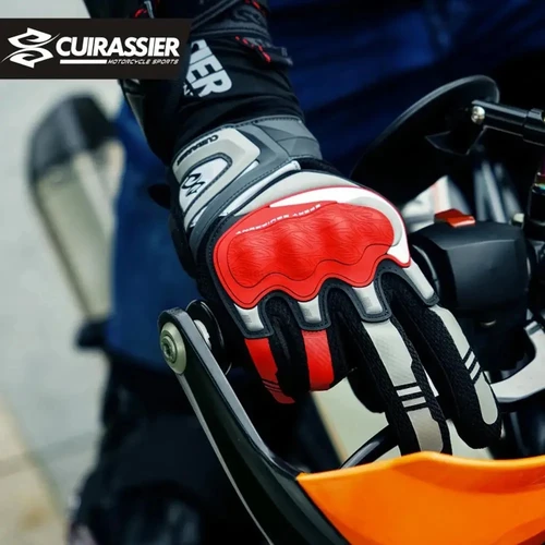 Imagen 2 del producto Guantes de motocicleta protectores de dedos completos pantalla táctil guantes de Moto transpirables carreras Moto Motocross guantes para deportes al aire libre