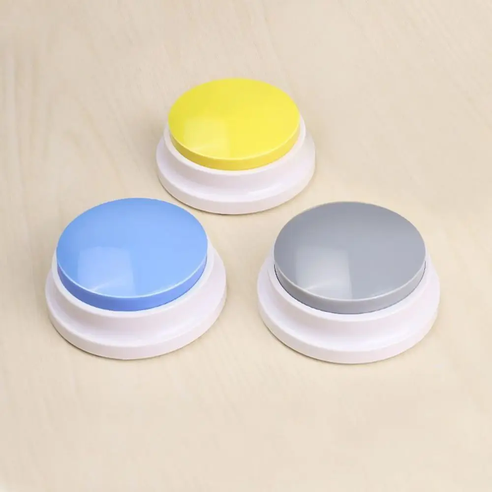 Recordable Pet Voice Recording Button Yellow/Blue Easy To Press Cat Talking Button with Sticker Round