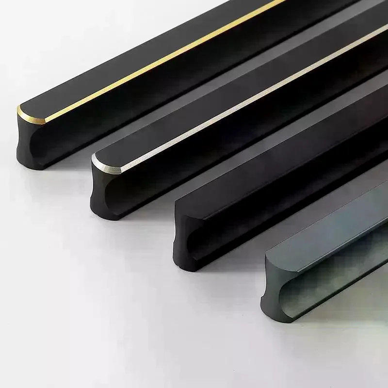 Modern Simple Light Luxury I-Shaped Cabinet Door Handle Extended Round Head Drawer Wardrobe Cabinet Furniture Door Handle