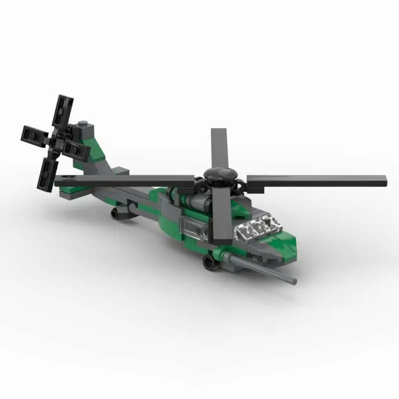 Building Blocks Black Eagle Apache Helicopter Military Combat Aircraft Assembly Toy Small Particle Puzzle Creative Collection