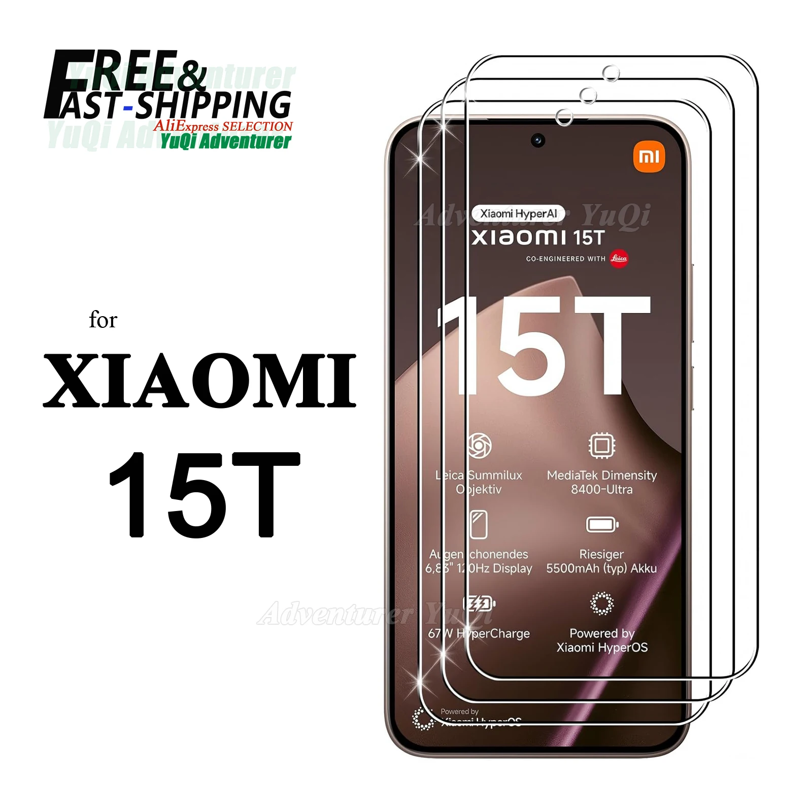 

2-4 pcs Screen Protector For XIAOMI 15T 6.83 inch Tempered Glass HD 9H Transparent Clear Anti Scratch Case Friendly