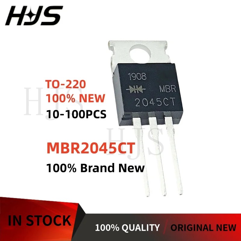 10-100PCS MBR2045CT MBR 2045CT MBR2045 TO-220 Schottky diode Transistor 100% New In Stock