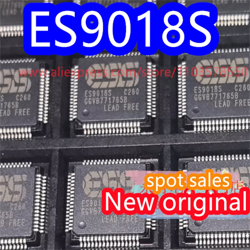 

1 шт., 100% Новый оригинальный чип ES9018S ES9018 для декодирования аудио, зеркальный цифро-аналоговый преобразователь QFP64