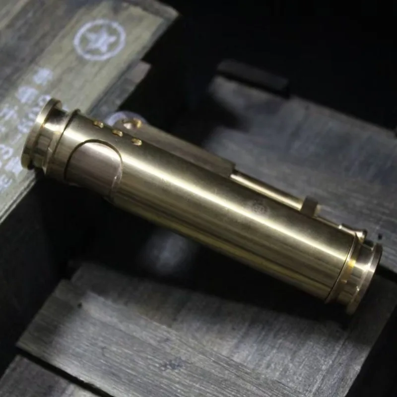 2026 Unusual Alien Trench Handmade Pure Copper Kerosine Lighter AK Vintage Portable Collection Windproof Lighters Smoking Device