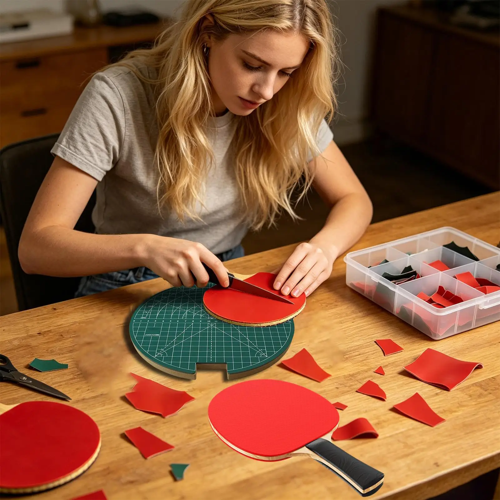 

Table Tennis Cutter Bat Cutting Mat Sports Paddle Rubber Cutter For Adult Athlete Student Beginner Professional Players