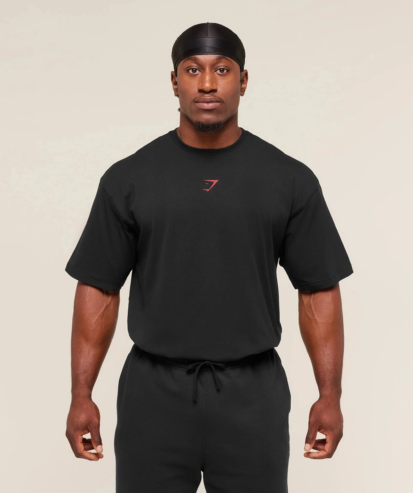 GYM SHARK Men's Fitness Training T-shirt, Loose Fit Short-Sleeved Top, Large Back Printed Fitness Casual Shirt