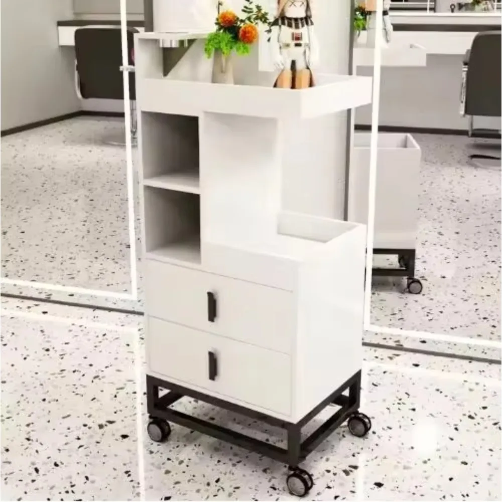 Luxury Metal Hairdresser Work Cabinet Storage Tool Cart for Barbershop Haircuts Metal Trolley