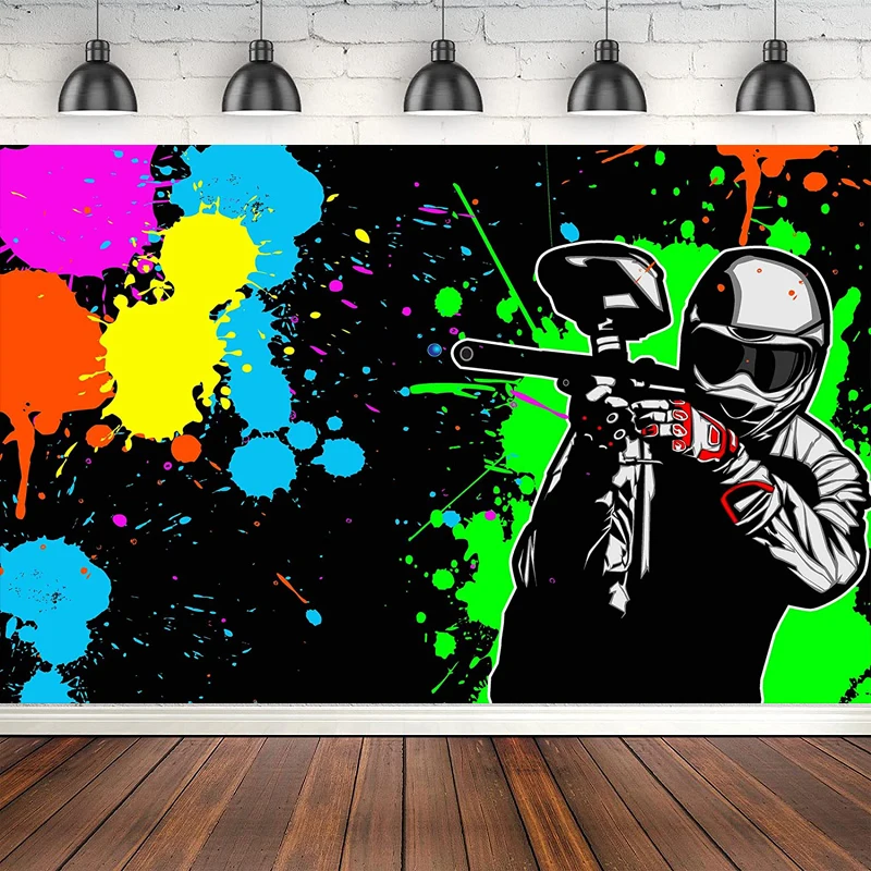 

Colorful Painting Photography Backdrop Shooting Game Backgrounds Theme Party Decoration Banner Poster Photo Booth Props