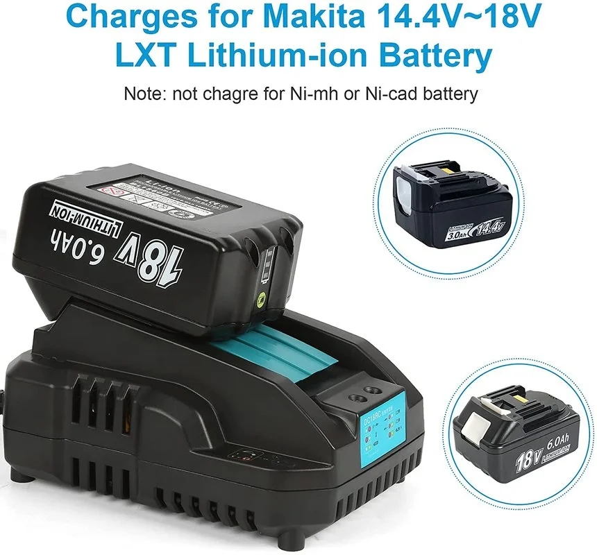 Зарядное устройство для литий-ионных аккумуляторов Makita Bl1830 Bl1430 Dc18Ra