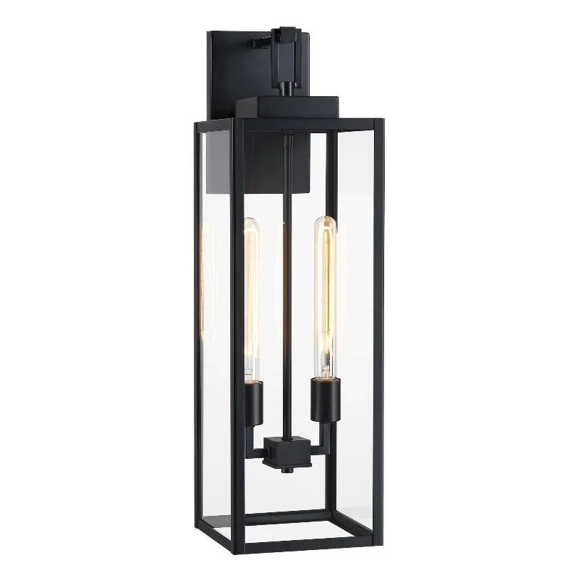 

Large Outdoor Wall Light Fixtures Exterior Matte Black Wall Sconces Waterproof Clear Glass Outside Modern Wall Lanterns