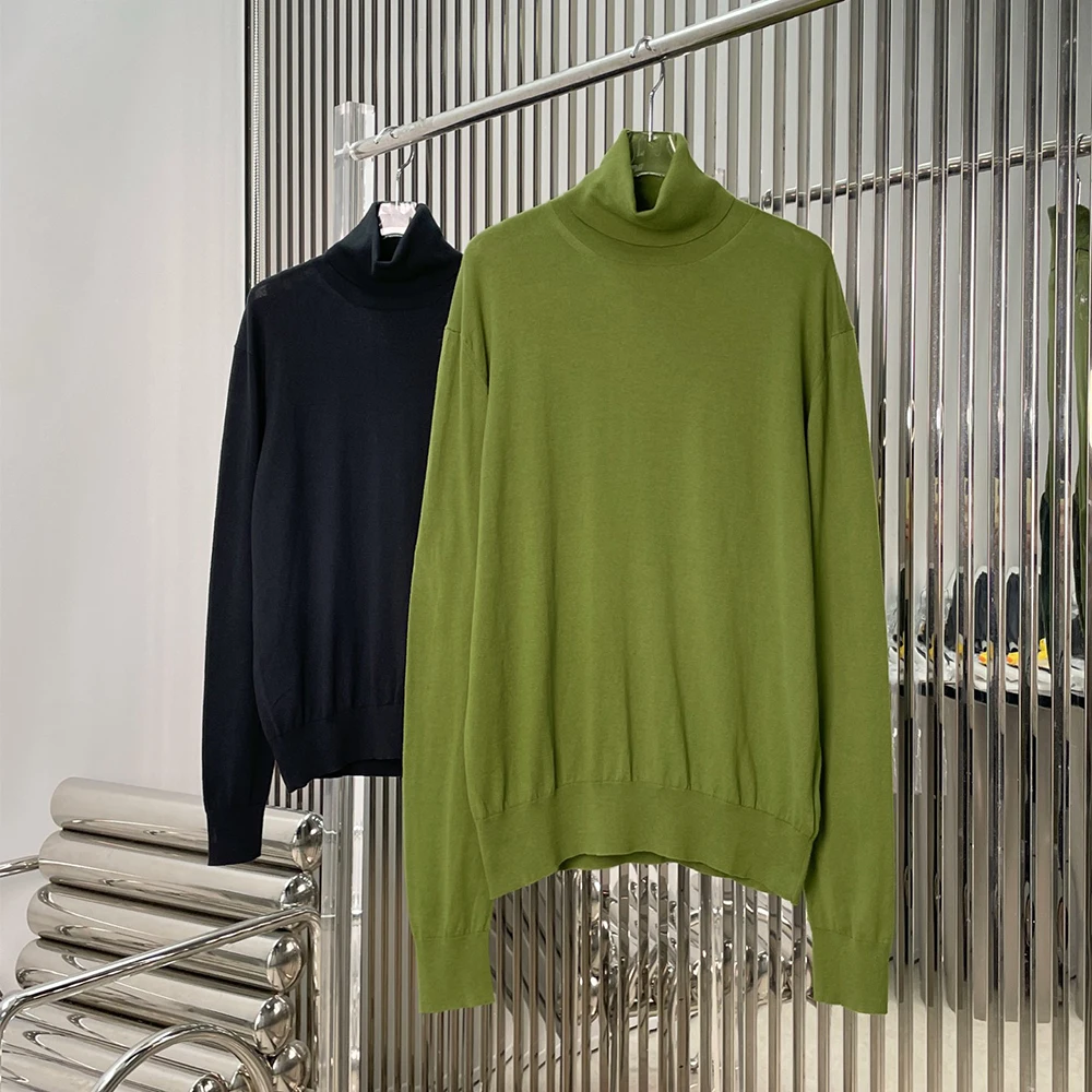 

Cotton-Blend Women's T-Shirt, Minimalist Commuter-Friendly Versatile High-Neck Long-Sleeve Knit Top T-Shirt 2026 Spring New Y2k