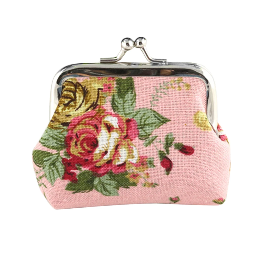 Female Wallet Floral Pattern Wallets Canvas Handbag Portable Elegant Jewellery Storage Bags Coins Purse Accessories