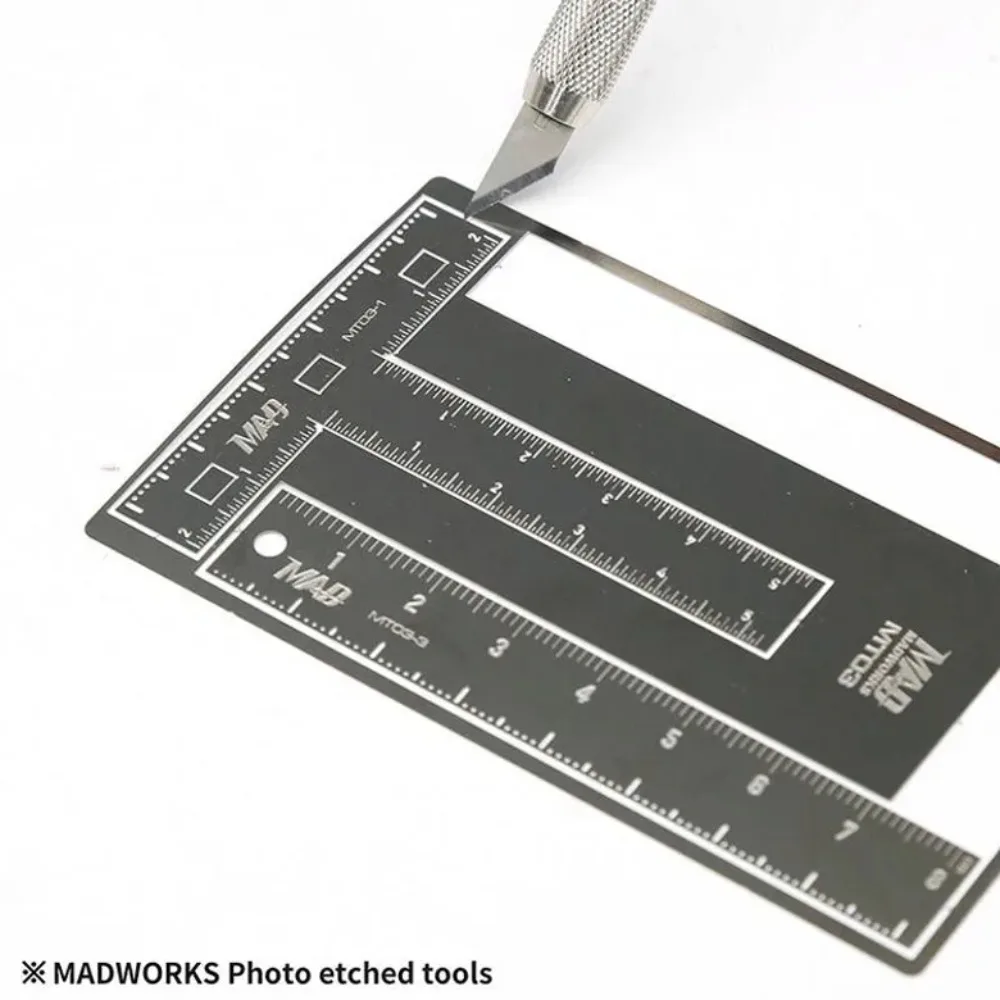 

MADWORKS MT03 Photo-Etched Straightedge Ruler (T/L Type) - Model Craft & Modeling Hobby DIY Tools