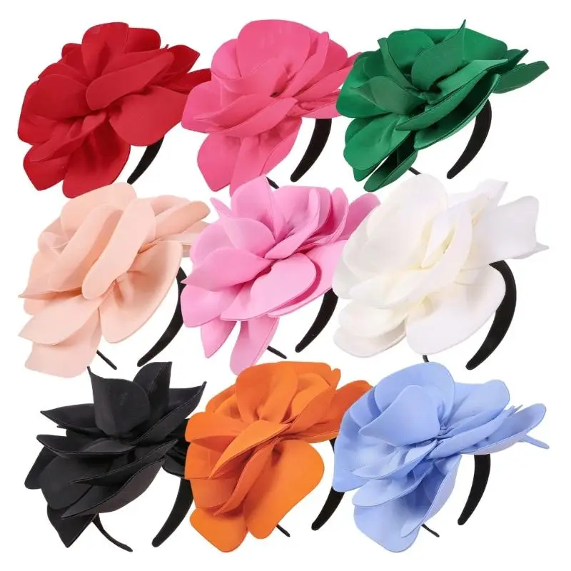 652F ودية النسيج أكاليل من الزهور المرأة حفلة إكسسوارات الشعر المتضخم زهر تصميم صورة تبادل لاطلاق النار الدعامة قابلة لإعادة #3