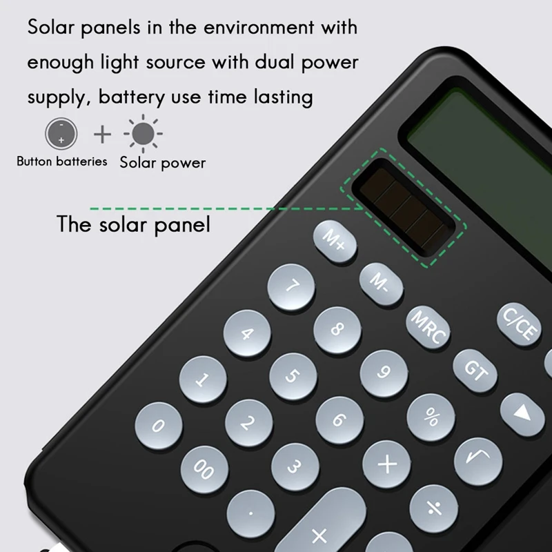 Solar Calculator With Writing Tablet Mute Portable And Foldable Desktop Calculator Drawing Pad For Office Meeting