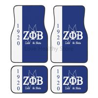 Zeta Phi Beta Print Car Floor Mats Auto Accessories Decor Front & Rear Car Floor Foot Mat Sets of 4 Pieces with Rubber Backing