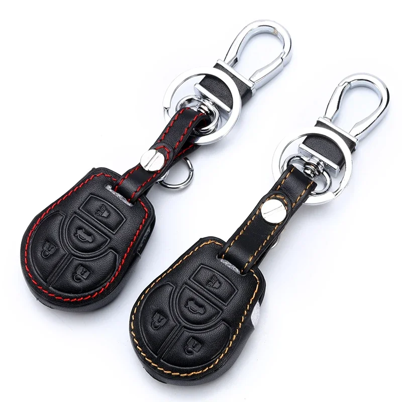 

Car Key Cover Keychain Case for Nissan Teana X-Trail Murano March Geniss Qashqai Livina Sylphy Sunny Juke Almera Leather