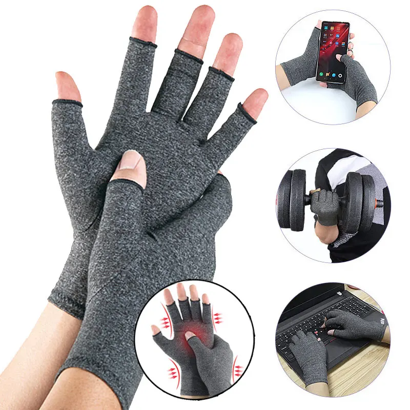 

Breathable Joint Pressure Compression Gloves Sports Fitness Anti-skid Winter Warm Cycling Half Finger Pressure Gloves Wholesale